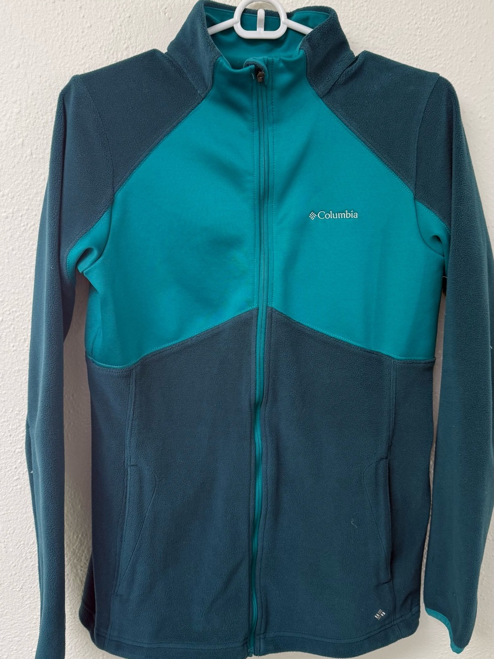Columbia Teal & Dark Teal Colorblock Full-Zip Fleece Jacket